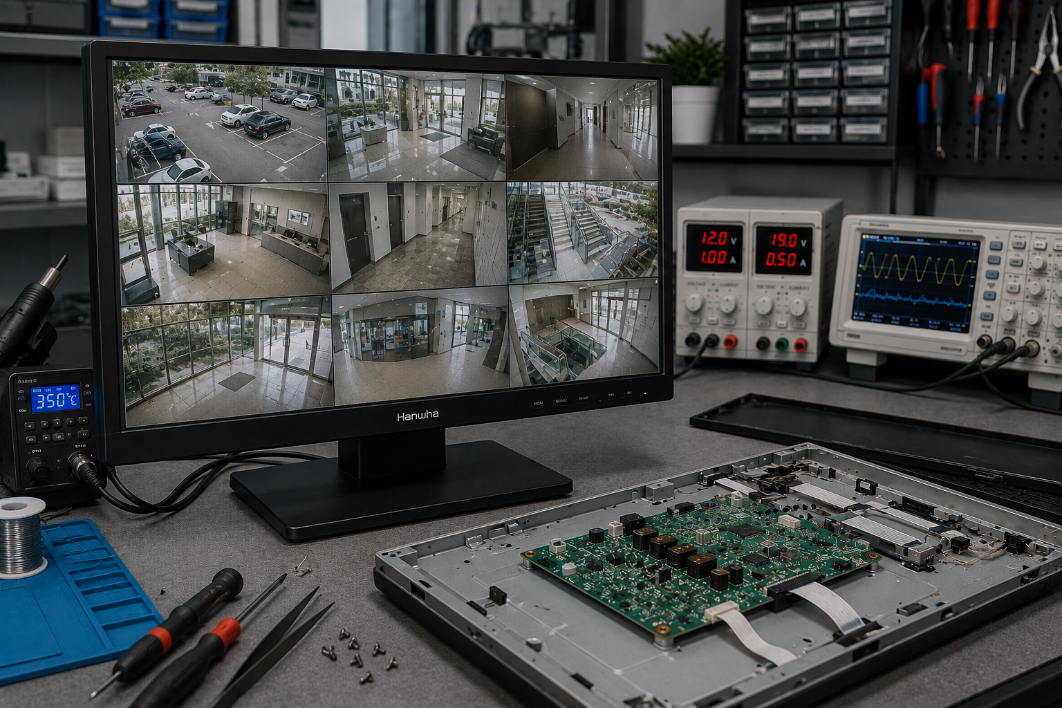 Hanwha monitör tamiri ve elektronik kart onarımı