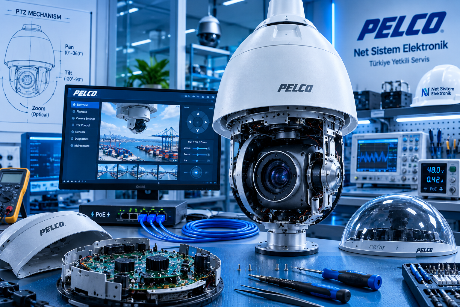 Pelco PTZ kamera tamiri teknik servis