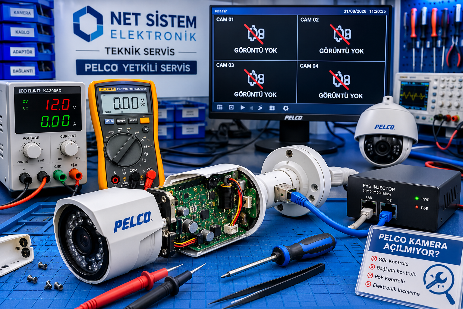 Pelco kamera açılmıyor teknik servis