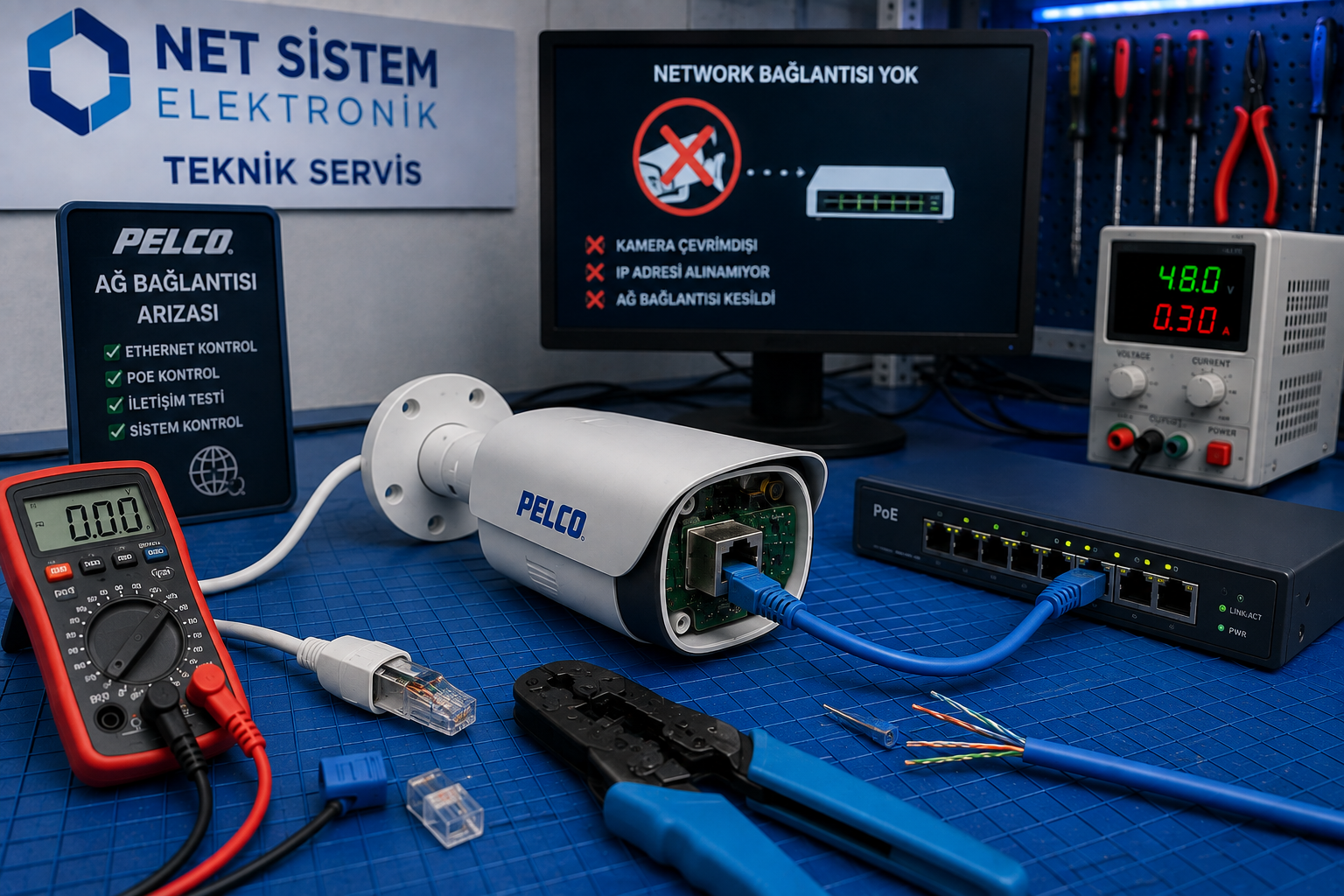 Pelco kamera ağ bağlantısı arızası teknik servis
