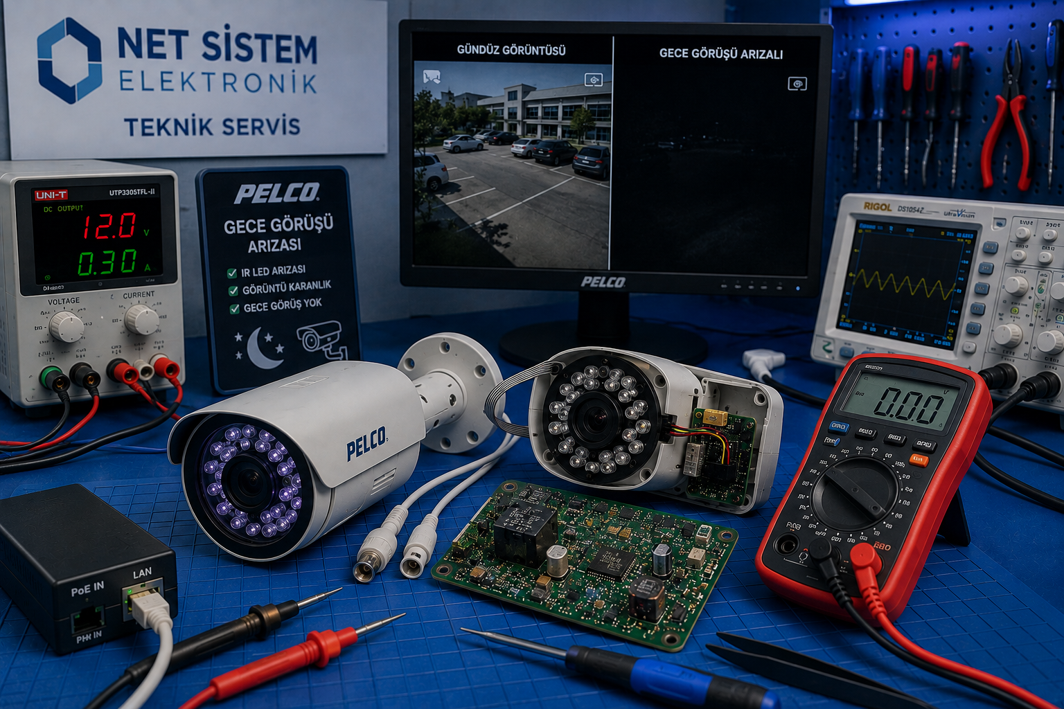Pelco kamera gece görüşü arızası teknik servis