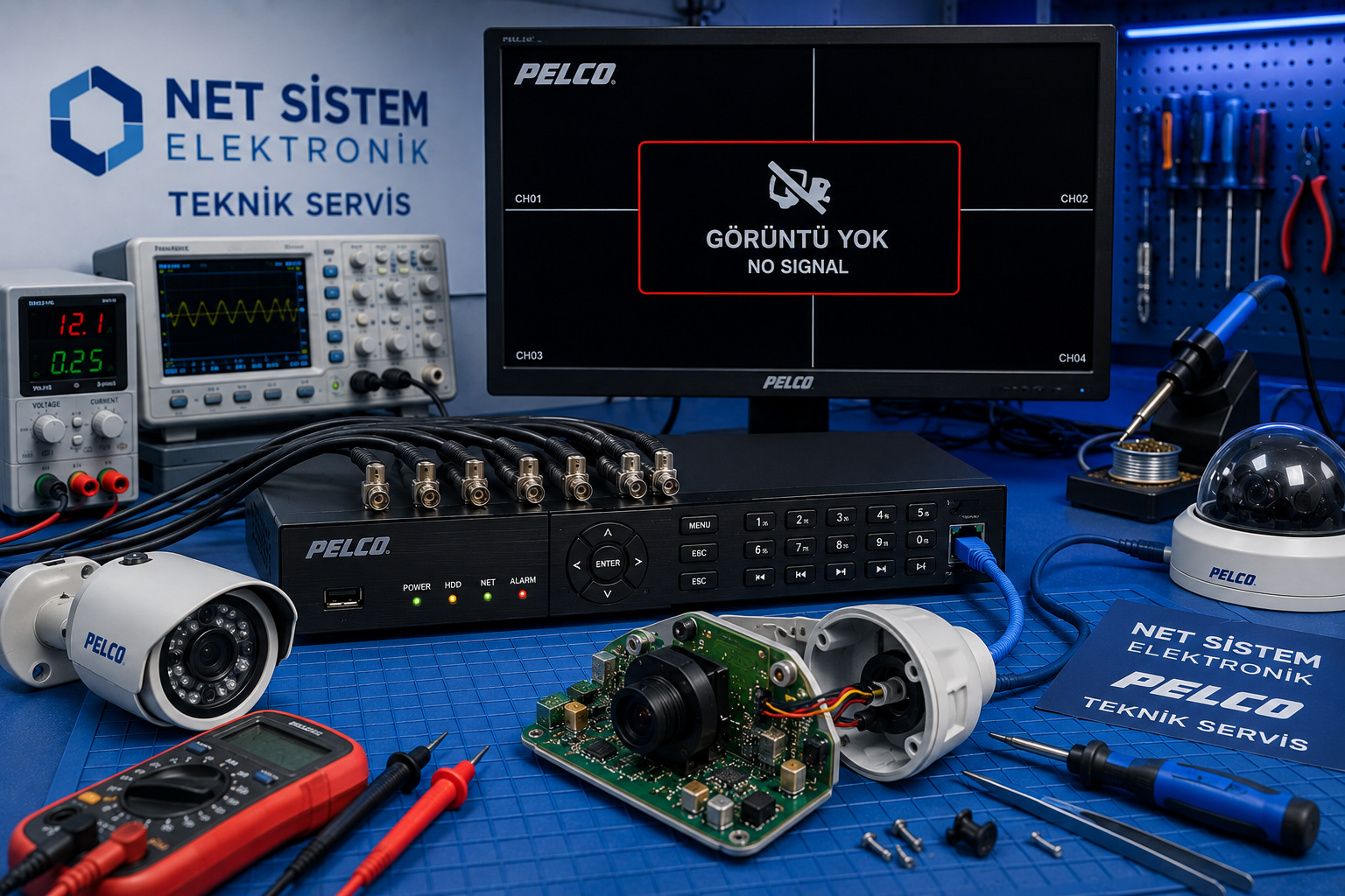Pelco kamera görüntü yok arızası teknik servis